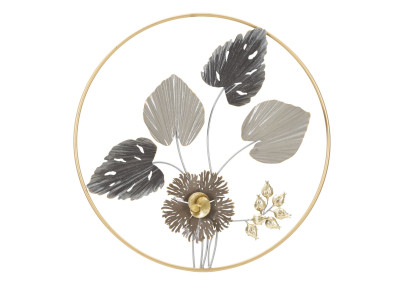 Barre décorative murale en fer – Ø65 cm – Élément mural Glam stylisé