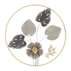 Barre décorative murale en fer – Ø65 cm – Élément mural Glam stylisé