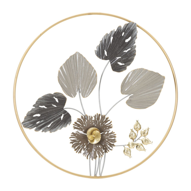 Barre décorative murale en fer – Ø65 cm – Élément mural Glam stylisé