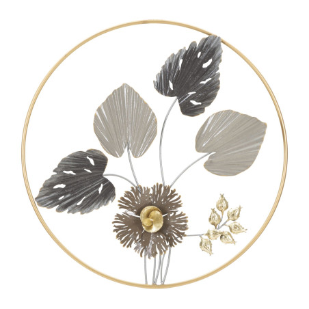 Barre décorative murale en fer – Ø65 cm – Élément mural Glam stylisé