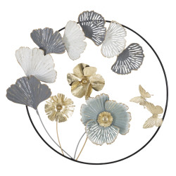 Panneau mural Campur rond – 78x74 cm – Métal Glam chic et raffiné