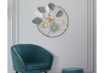 Panneau mural Campur rond – 78x74 cm – Métal Glam chic et raffiné