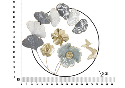 Panneau mural Campur rond – 78x74 cm – Métal Glam chic et raffiné