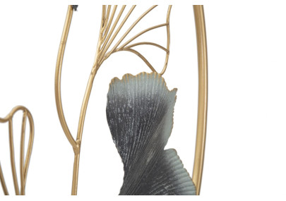 Panneau mural en fer forgé floral – Ø45 cm – Élégance naturelle Glam