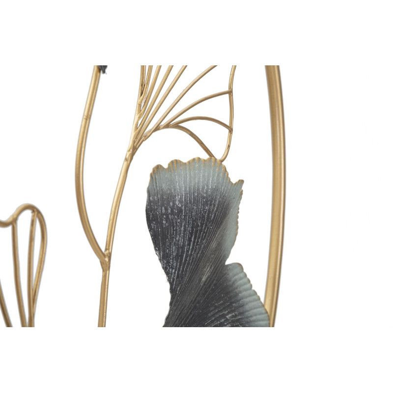 Panneau mural en fer forgé floral – Ø45 cm – Élégance naturelle Glam