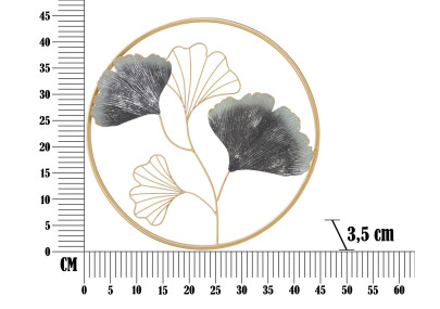 Panneau mural en fer forgé floral – Ø45 cm – Élégance naturelle Glam