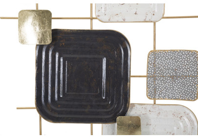 Cubes muraux décoratifs en fer – 80x80 cm – Design géométrique Glam moderne