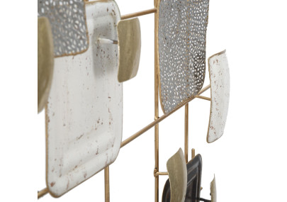 Cubes muraux décoratifs en fer – 80x80 cm – Design géométrique Glam moderne