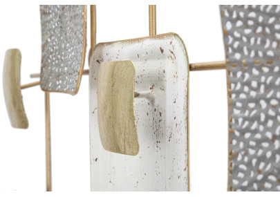 Cubes muraux décoratifs en fer – 80x80 cm – Design géométrique Glam moderne