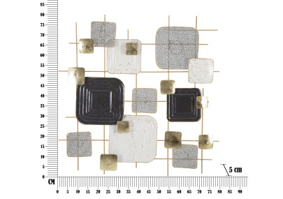 Cubes muraux décoratifs en fer – 80x80 cm – Design géométrique Glam moderne