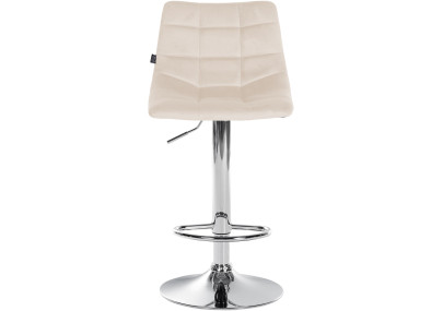 Lot de 2 tabourets de bar Jerry velours chrome crème