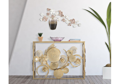 Vase mural en fer – 87x46 cm – Déco Glam chic et végétale
