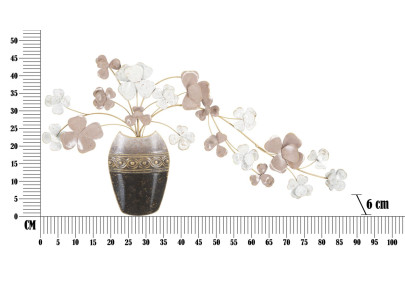 Vase mural en fer – 87x46 cm – Déco Glam chic et végétale