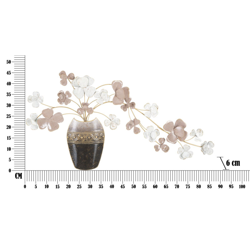 Vase mural en fer – 87x46 cm – Déco Glam chic et végétale