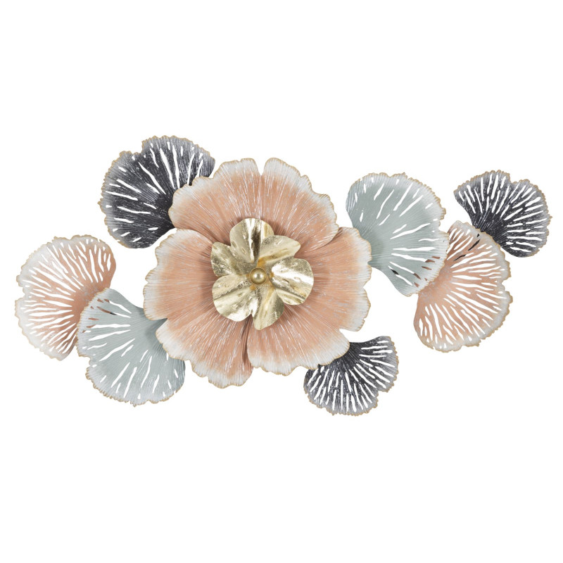 Panneau mural en fer Soty – 93x53 cm – Style floral Glam raffiné