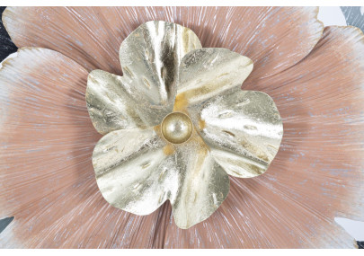 Panneau mural en fer Soty – 93x53 cm – Style floral Glam raffiné