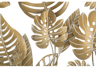 Panneau mural Jungle rond – Ø80 cm – Métal Glam naturel et exotique