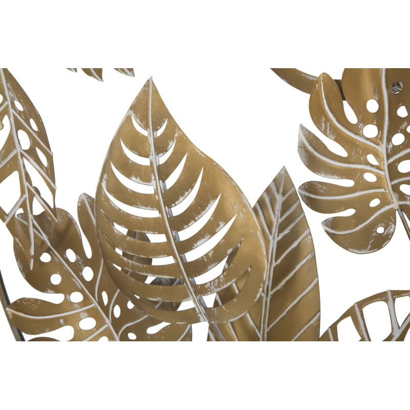 Panneau mural Jungle rond – Ø80 cm – Métal Glam naturel et exotique