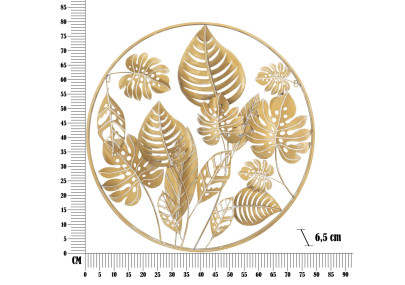 Panneau mural Jungle rond – Ø80 cm – Métal Glam naturel et exotique