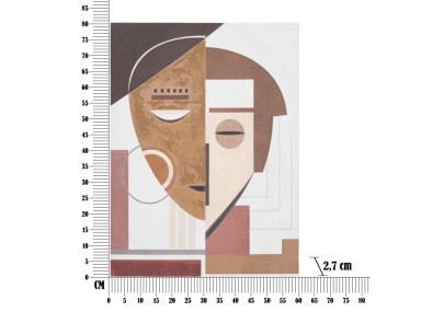 Tableau mural fait main visage ethnique – 60x80 cm – Style Bohème Chic et culturel