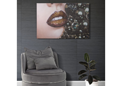 Impression murale lèvres Glam – 80x120 cm – Portrait féminin moderne et artistique