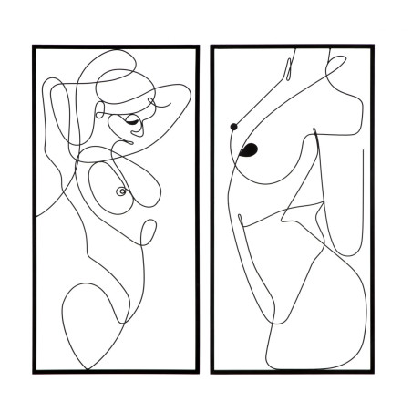 Ensemble de 2 panneaux muraux en fer – 50x100 cm – Déco Bohème minimaliste