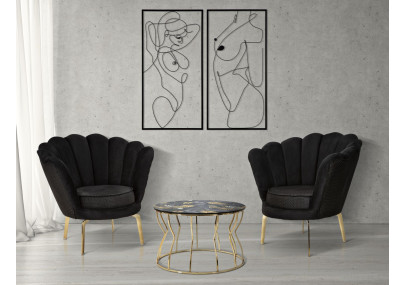 Ensemble de 2 panneaux muraux en fer – 50x100 cm – Déco Bohème minimaliste