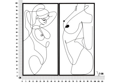 Ensemble de 2 panneaux muraux en fer – 50x100 cm – Déco Bohème minimaliste