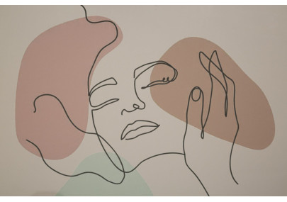 Œuvre murale timbre visage – Modèle A – 35x47 cm – Cadre ethnique Bohème Chic