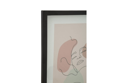 Œuvre murale timbre visage – Modèle A – 35x47 cm – Cadre ethnique Bohème Chic
