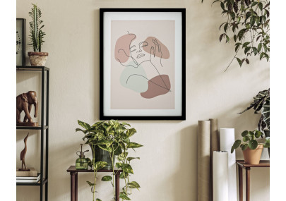 Œuvre murale timbre visage – Modèle A – 35x47 cm – Cadre ethnique Bohème Chic