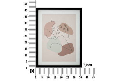 Œuvre murale timbre visage – Modèle A – 35x47 cm – Cadre ethnique Bohème Chic