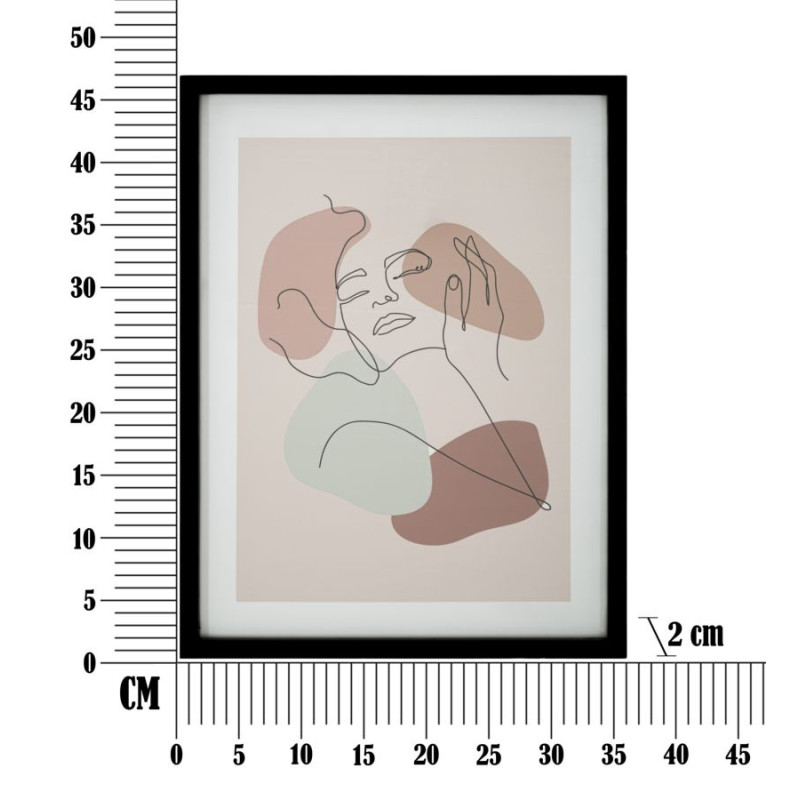 Œuvre murale timbre visage – Modèle A – 35x47 cm – Cadre ethnique Bohème Chic