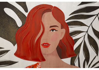 Tableau mural Lady Jungle – Modèle A – 80x120 cm – Impression exotique Bohème Chic