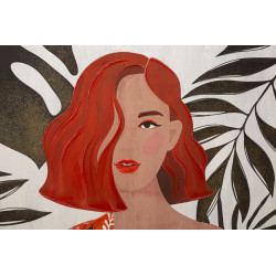 Tableau mural Lady Jungle – Modèle A – 80x120 cm – Impression exotique Bohème Chic