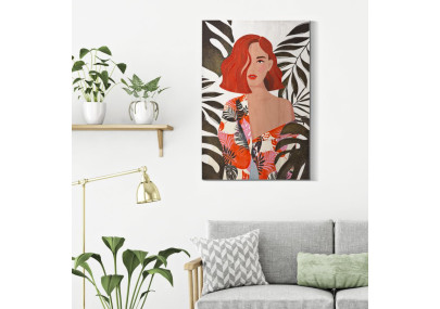 Tableau mural Lady Jungle – Modèle A – 80x120 cm – Impression exotique Bohème Chic