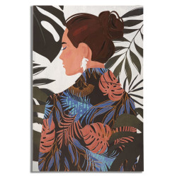 Tableau mural Lady Jungle – Modèle B – 80x120 cm – Portrait artistique jungle bohème