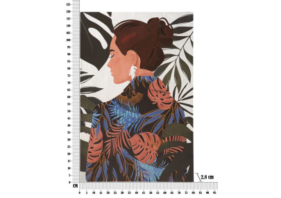 Tableau mural Lady Jungle – Modèle B – 80x120 cm – Portrait artistique jungle bohème