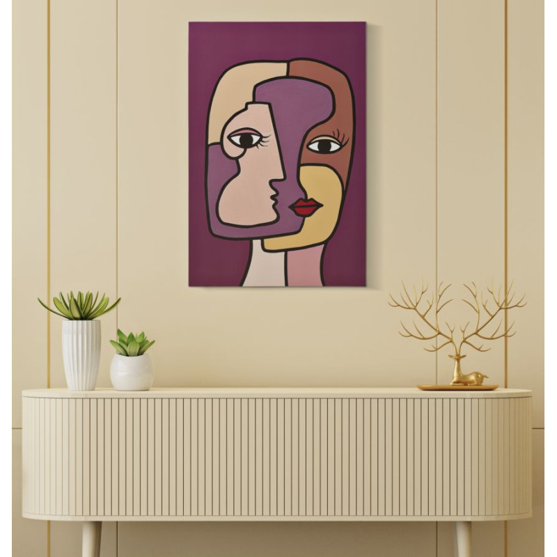 Impression murale visage – Modèle A – 60x90 cm – Portrait contemporain Glam