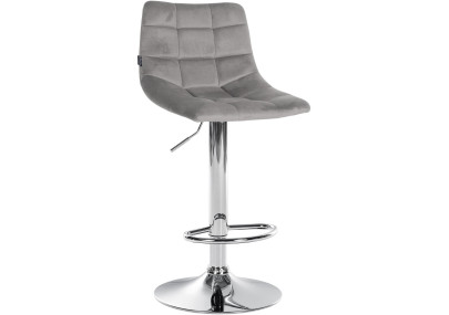 Lot de 2 tabourets de bar Jerry velours gris chrome