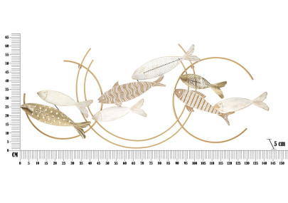 Décoration murale mouvement de poisson – 142x61 cm – Composition Glam dynamique