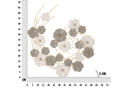 Décoration murale Lotly – 63x67 cm – Métal design Glam et moderne