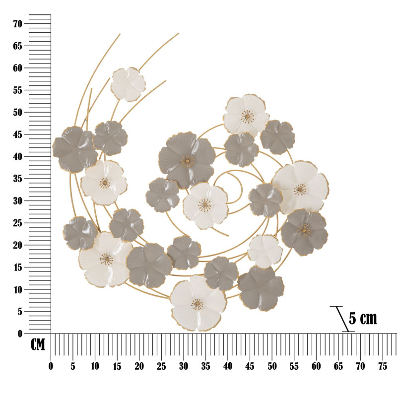 Décoration murale Lotly – 63x67 cm – Métal design Glam et moderne