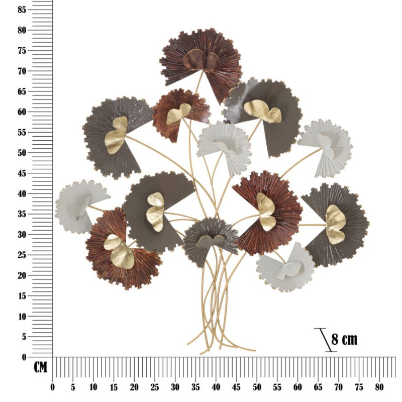 Décoration murale Reddy – 78x80 cm – Métal rouge Glam expressif et chaud