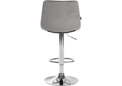 Lot de 2 tabourets de bar Jerry velours gris chrome