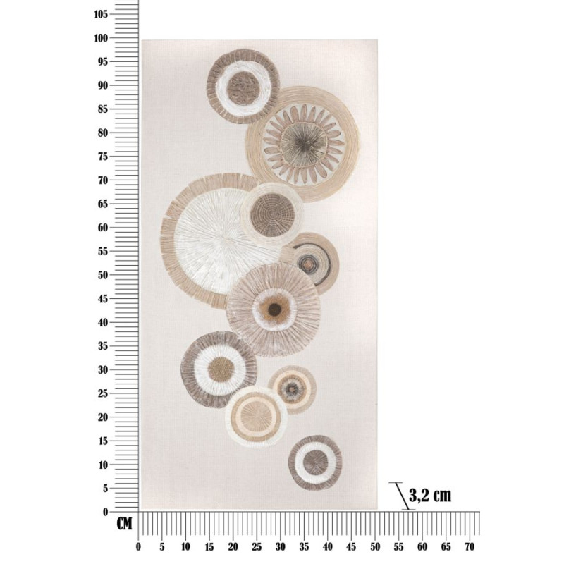 Impression murale circulaire avec application – Modèle A – 50x100 cm – Art Bohème Chic moderne