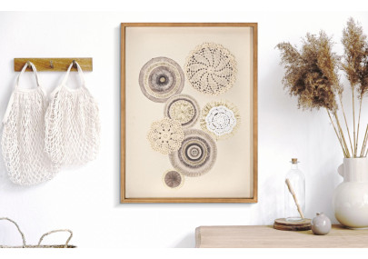 Impression murale circulaire artistique – 45x60 cm – Déco Bohème douce et équilibrée