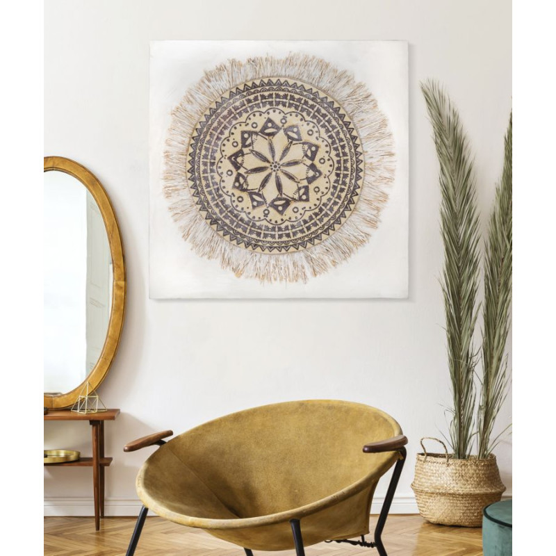 Peinture murale Malind – 100x100 cm – Application texturée et charme bohème