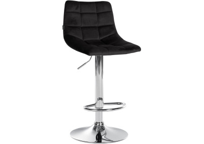 Ensemble de 2 tabourets de bar Jerry en velours, chromés et noirs