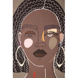 Tableau mural Tribal – Modèle A – 80x100 cm – Symbole artisanal Bohème Chic